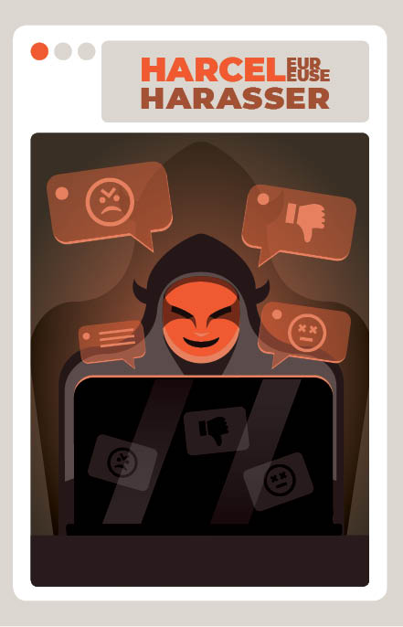 Carte jeu Dislike qui s'appelle l'Harceleur·euse